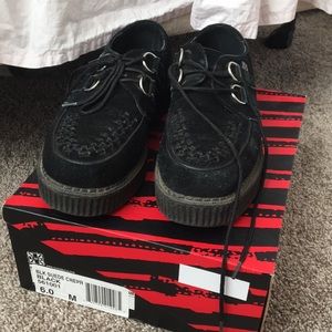 T.U.K black suede creepers